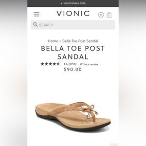 Vionic BELLA TOE POST SANDAL